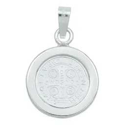 Dije Medalla San Benito Plata 999 con Zirconia para Protección - Imagen 3