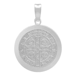 Dije Medalla San Benito Plata 925 Doble Vista Cruz - Imagen 2