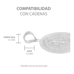 Dije Medalla San Benito Plata 925 Doble Vista Cruz - Imagen 6