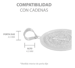 Dije Medalla San Benito Plata 925 Doble Vista Cruz - Imagen 6