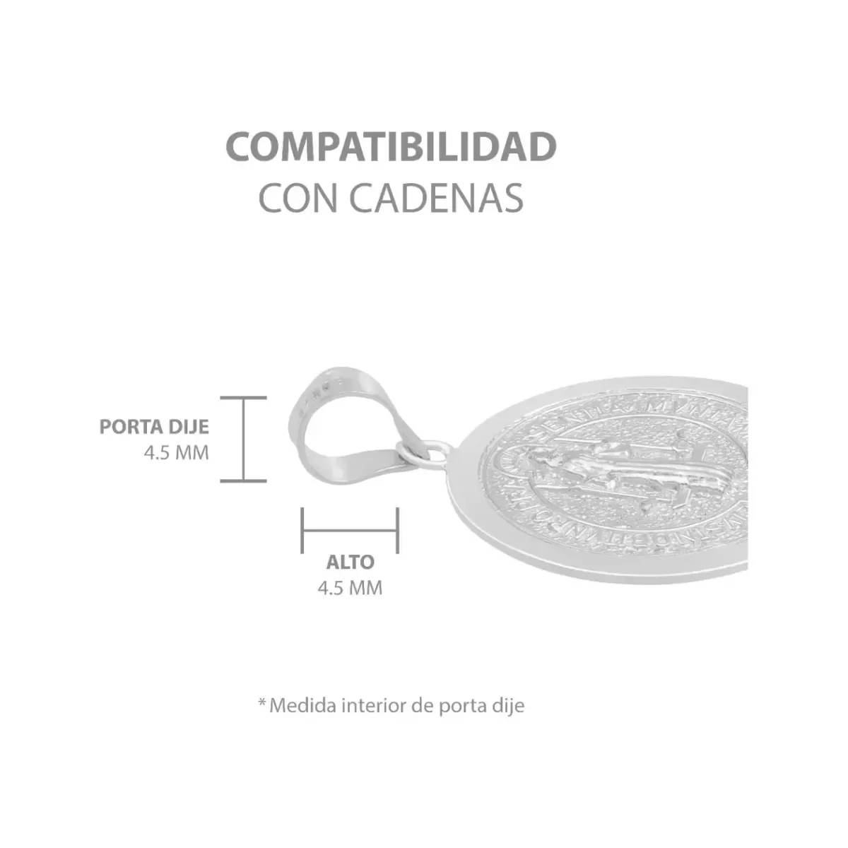 Dije Medalla San Benito Plata 925 Doble Vista Cruz - Imagen 6