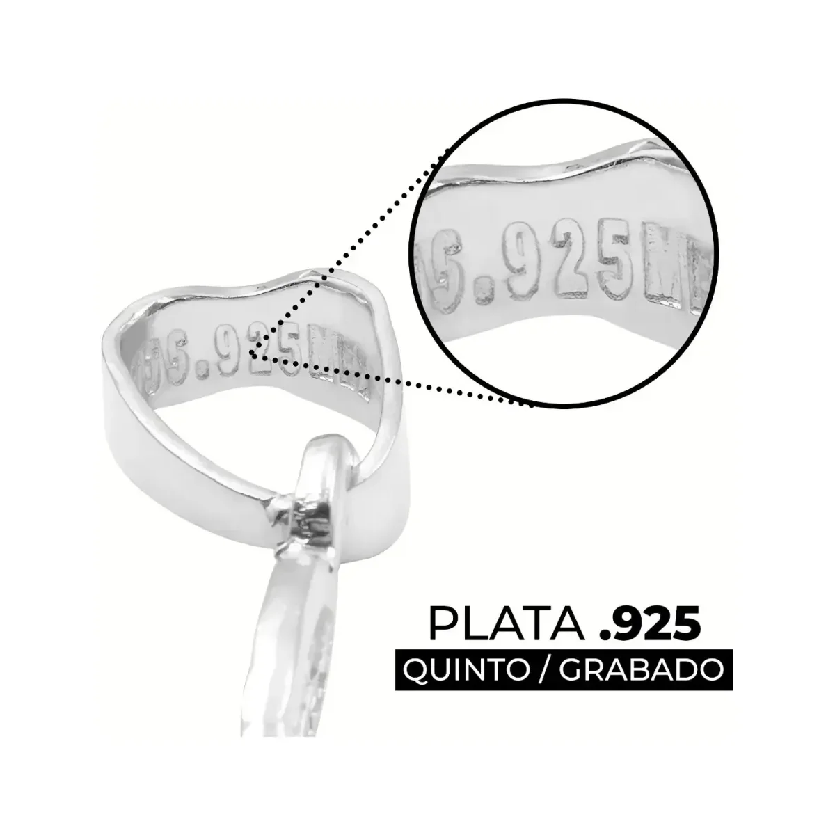 Dije Medalla San Benito de Plata .925 Doble Vista 20x14 mm - Imagen 3