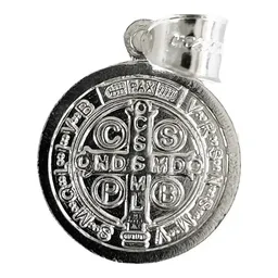Dije Medalla San Benito Plata 925 Doble Vista Protección - Imagen 3