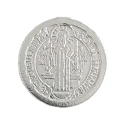 Dije Medalla San Benito Plata 925 Doble Vista Religiosa Unisex - Imagen 3