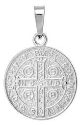 Dije Medalla San Benito Plata .925 Liso Artesanal Religioso - Imagen 2