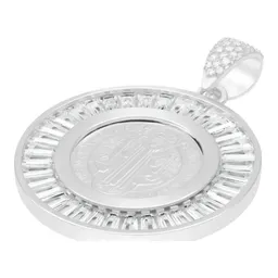 Dije Medalla San Benito Plata 925 Zirconias Baguette Joyería Fina - Imagen 4