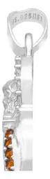 Dije Medalla San Benito Plata Ley .925 con Zirconia Café - Imagen 5