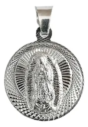Dije Medalla San Judas Guadalupe Plata 925 Doble Vista Diamantada - Imagen 3