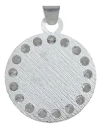 Dije Medalla San Judas Plata 925 con Diseño Diamantado y Zirconia Blanca - Imagen 4