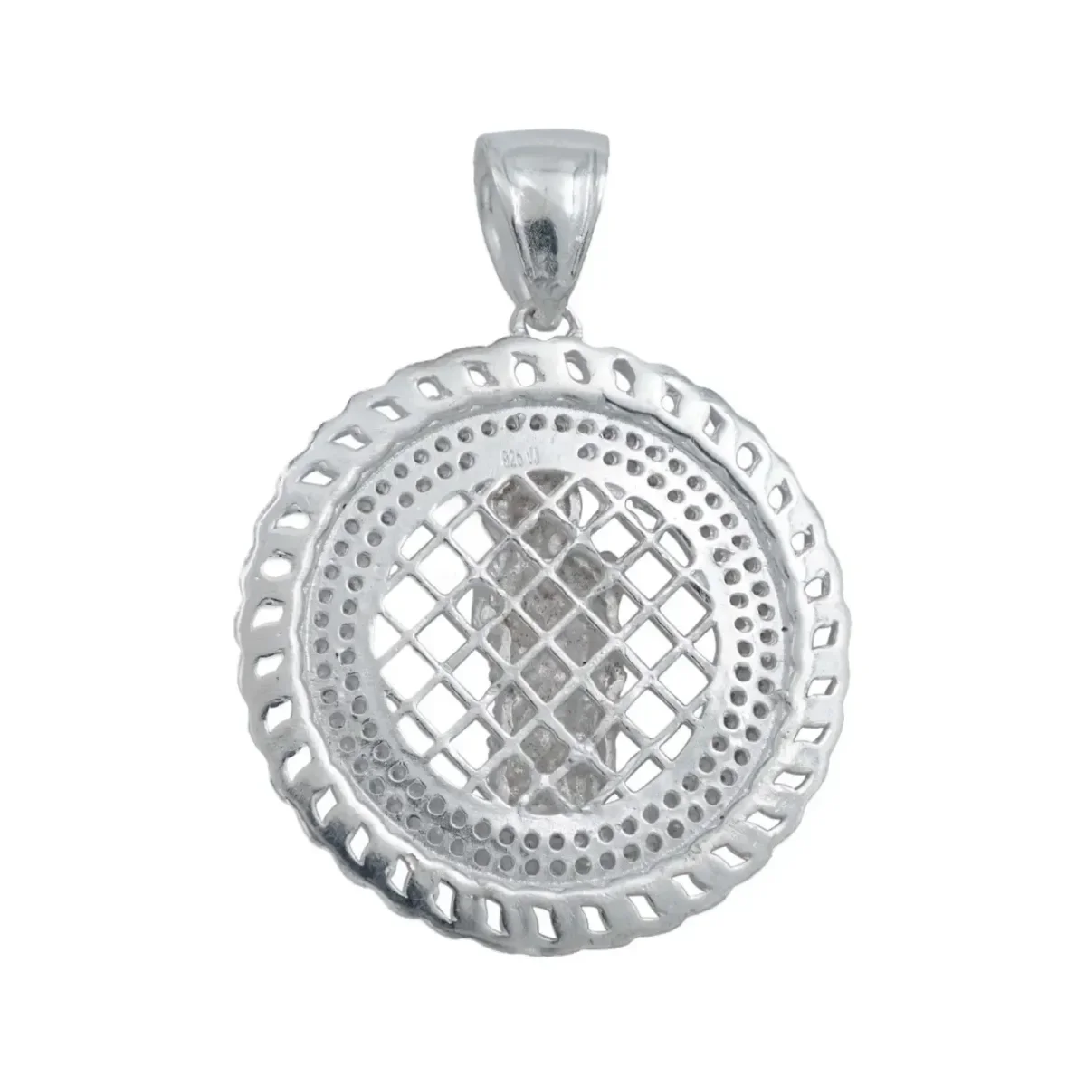 Dije Medalla San Judas Plata .925 con Zirconias para Hombre - Imagen 3
