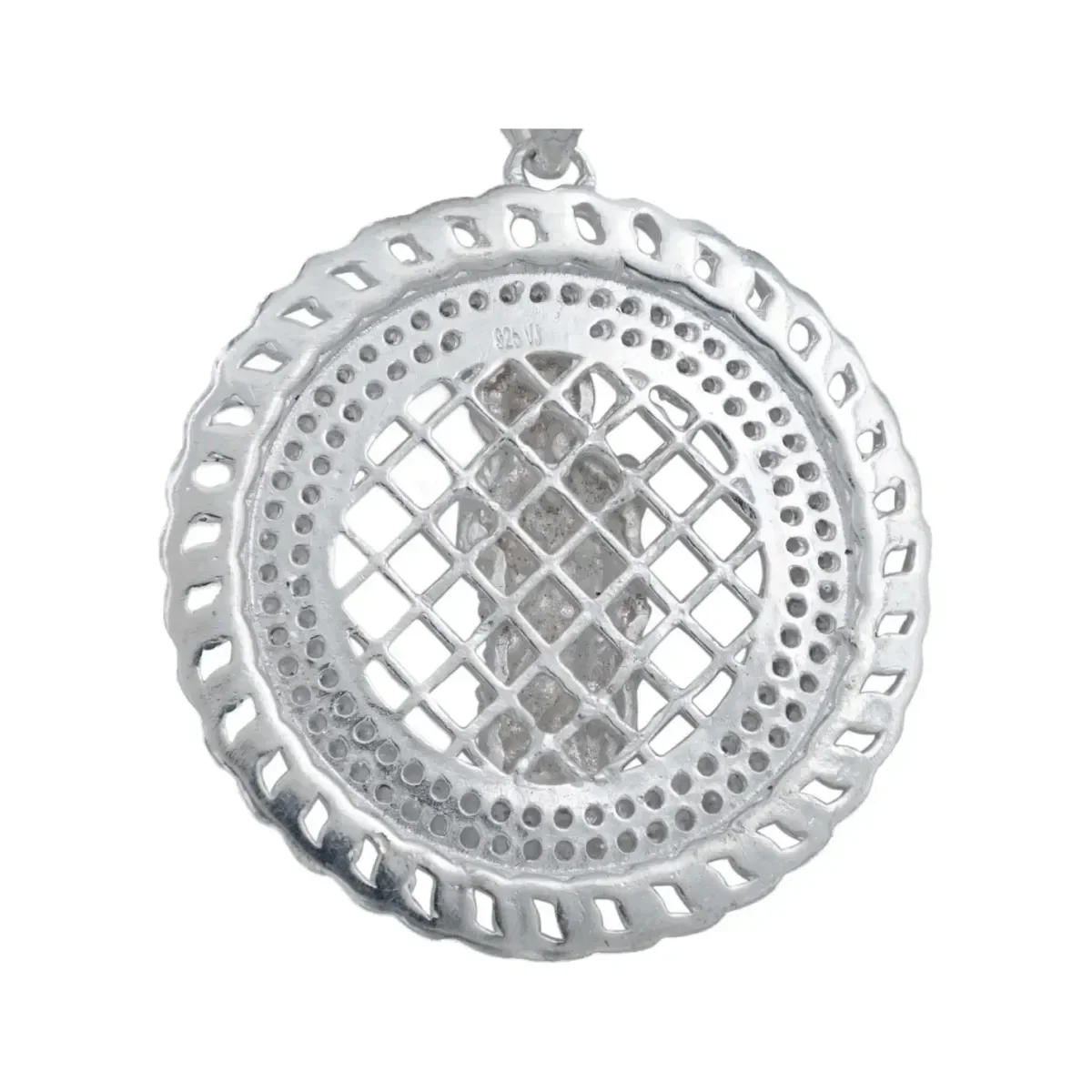 Dije Medalla San Judas Plata .925 con Zirconias para Hombre - Imagen 4