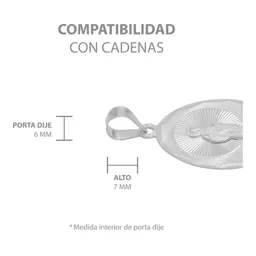Dije Medalla San Judas Plata 925 Ovalada Diamantada - Imagen 6
