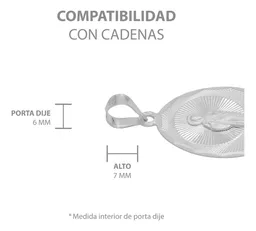 Dije Medalla San Judas Plata 925 Ovalada Diamantada - Imagen 6