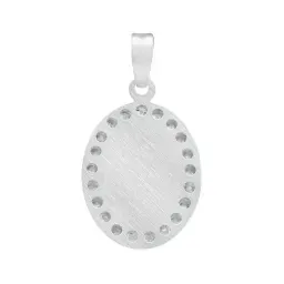 Dije Medalla San Judas Plata 925 Ovalado con Zirconia - Imagen 2