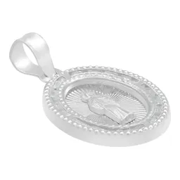 Dije Medalla San Judas Plata 925 Ovalado con Zirconia - Imagen 3
