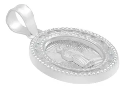 Dije Medalla San Judas Plata 925 Ovalado con Zirconia - Imagen 3