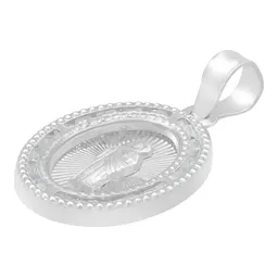 Dije Medalla San Judas Plata 925 Ovalado con Zirconia - Imagen 4