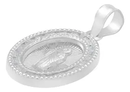 Dije Medalla San Judas Plata 925 Ovalado con Zirconia - Imagen 4