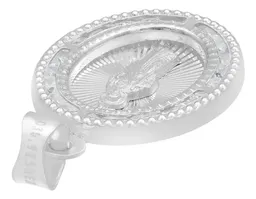 Dije Medalla San Judas Plata 925 Ovalado con Zirconia - Imagen 5