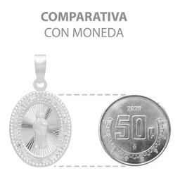 Dije Medalla San Judas Plata 925 Ovalado con Zirconia - Imagen 8