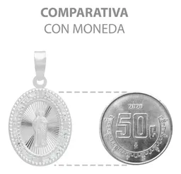 Dije Medalla San Judas Plata 925 Ovalado con Zirconia - Imagen 8
