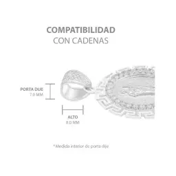 Dije Medalla San Judas Plata 925 Zirconias Grecas - Imagen 5