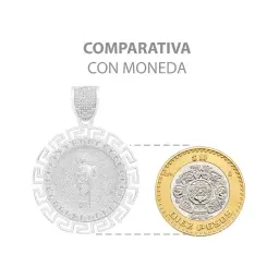 Dije Medalla San Judas Plata 925 Zirconias Grecas - Imagen 7