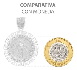 Dije Medalla San Judas Plata 925 Zirconias Grecas - Imagen 7
