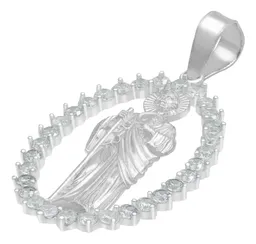 Dije Medalla San Judas Plata 925 Zirconias Transparentes para Hombre - Imagen 4