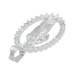 Dije Medalla San Judas Plata 925 Zirconias Transparentes para Hombre - Imagen 5