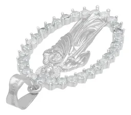 Dije Medalla San Judas Plata 925 Zirconias Transparentes para Hombre - Imagen 5