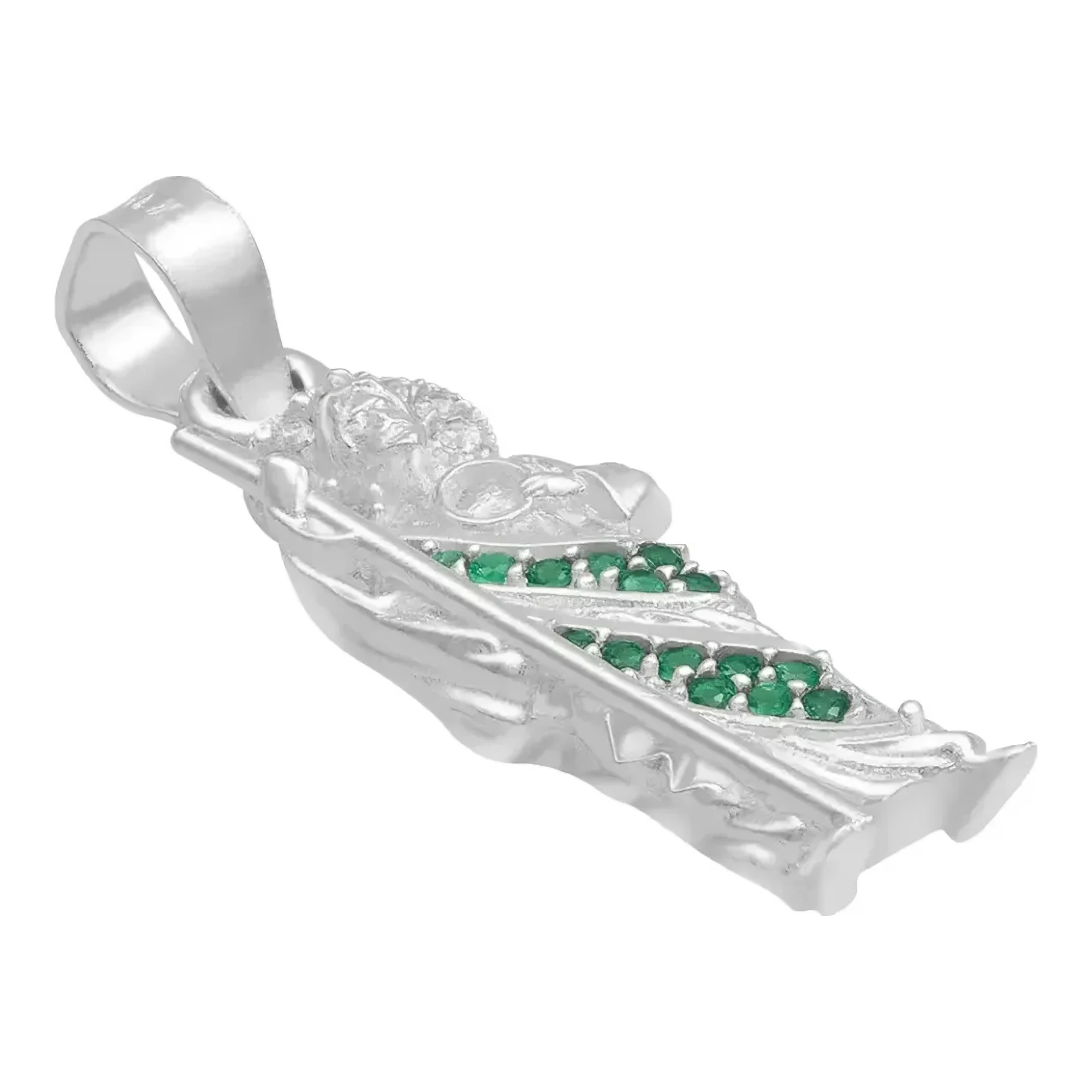 Dije Medalla San Judas Tadeo de Plata .925 con Zirconia Verde 30x9 mm - Imagen 3
