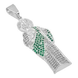 Dije de San Judas Tadeo en Plata .925 con Zirconias Verdes - Imagen 3