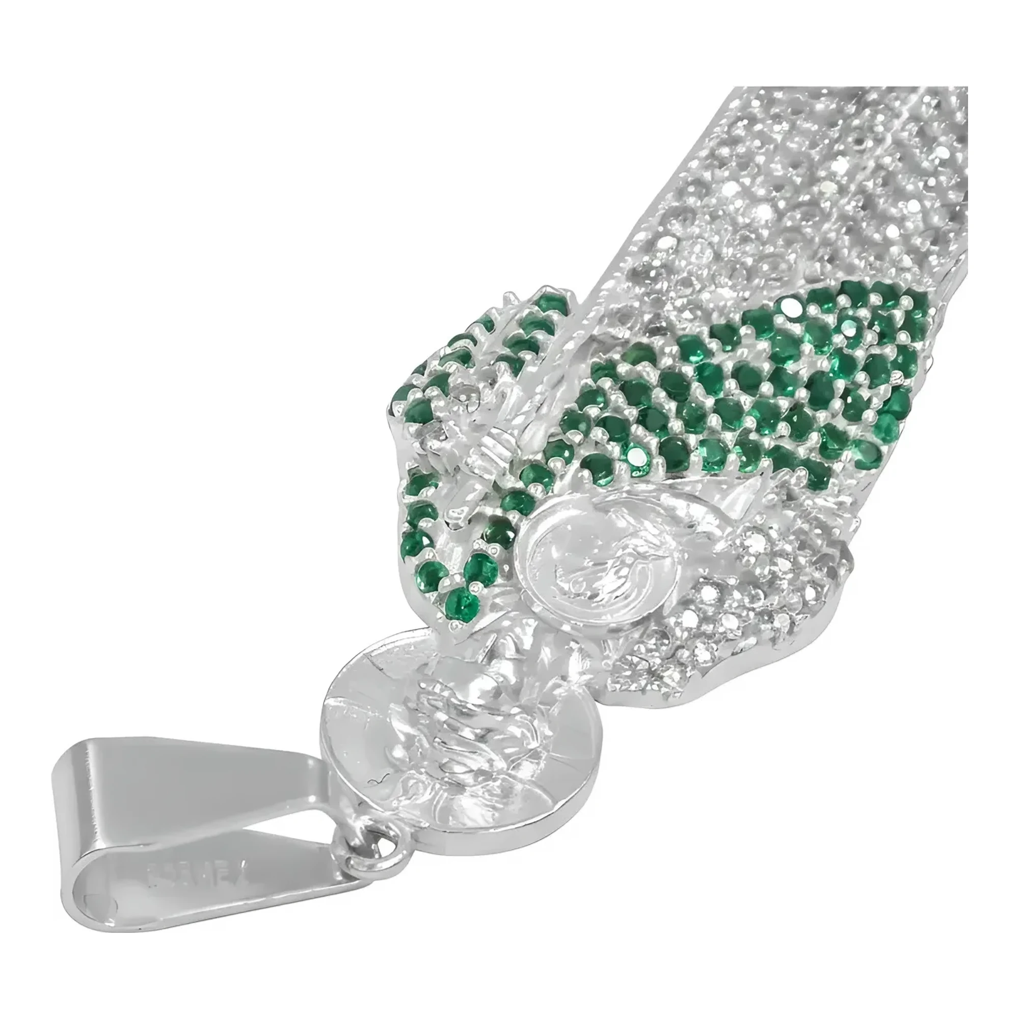 Dije de San Judas Tadeo en Plata .925 con Zirconias Verdes - Imagen 5
