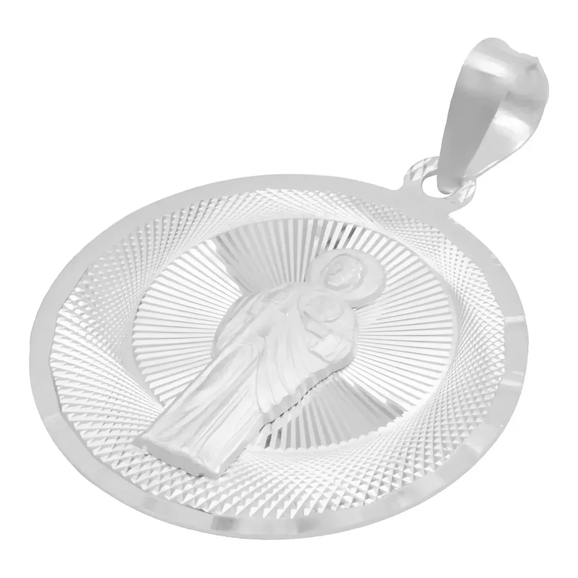 Dije Medalla San Judas Tadeo de Plata .925 Diamantado 10 mm - Imagen 3