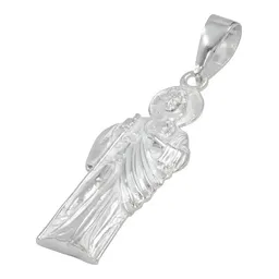 Dije Medalla San Judas Tadeo de Plata .925 Lisa 55x16 mm - Imagen 4