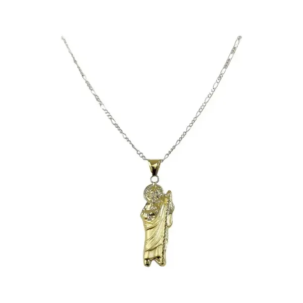 Dije Medalla San Judas Tadeo Oro 10k Troquelado para Collar - Imagen 1
