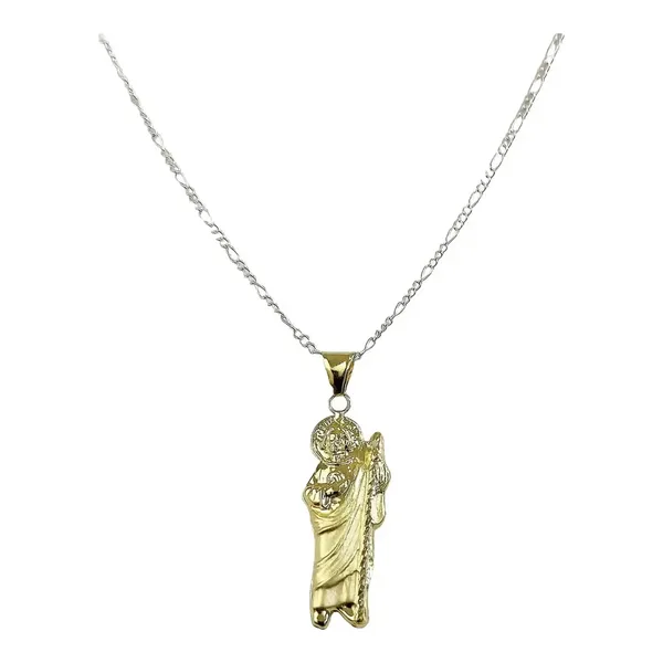 Dije Medalla San Judas Tadeo Oro 10k Troquelado para Collar - Imagen 1