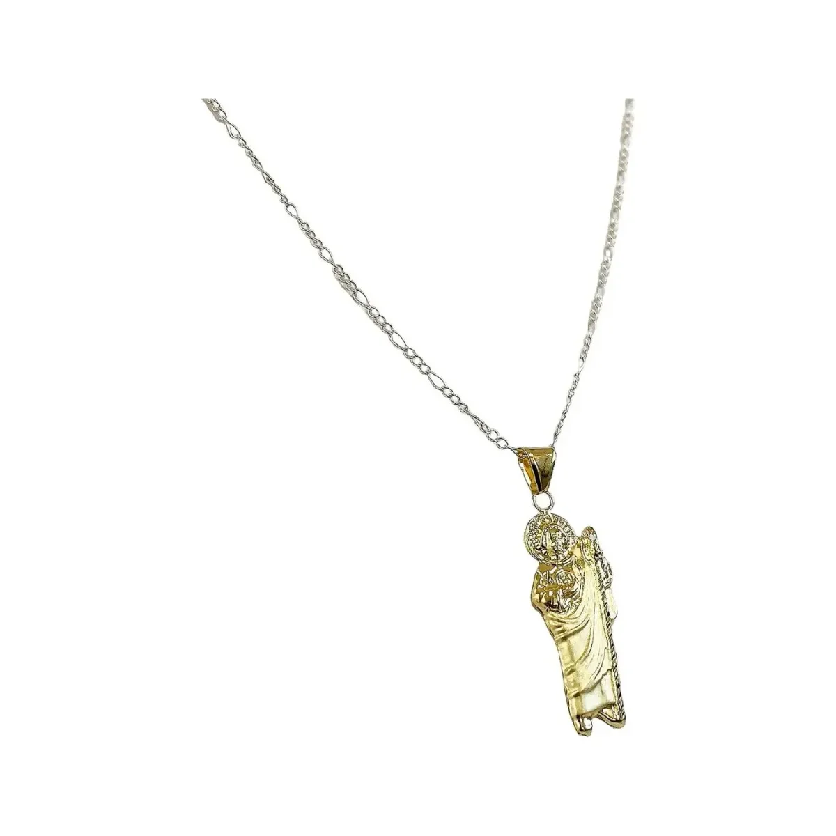 Dije Medalla San Judas Tadeo Oro 10k Troquelado para Collar - Imagen 2