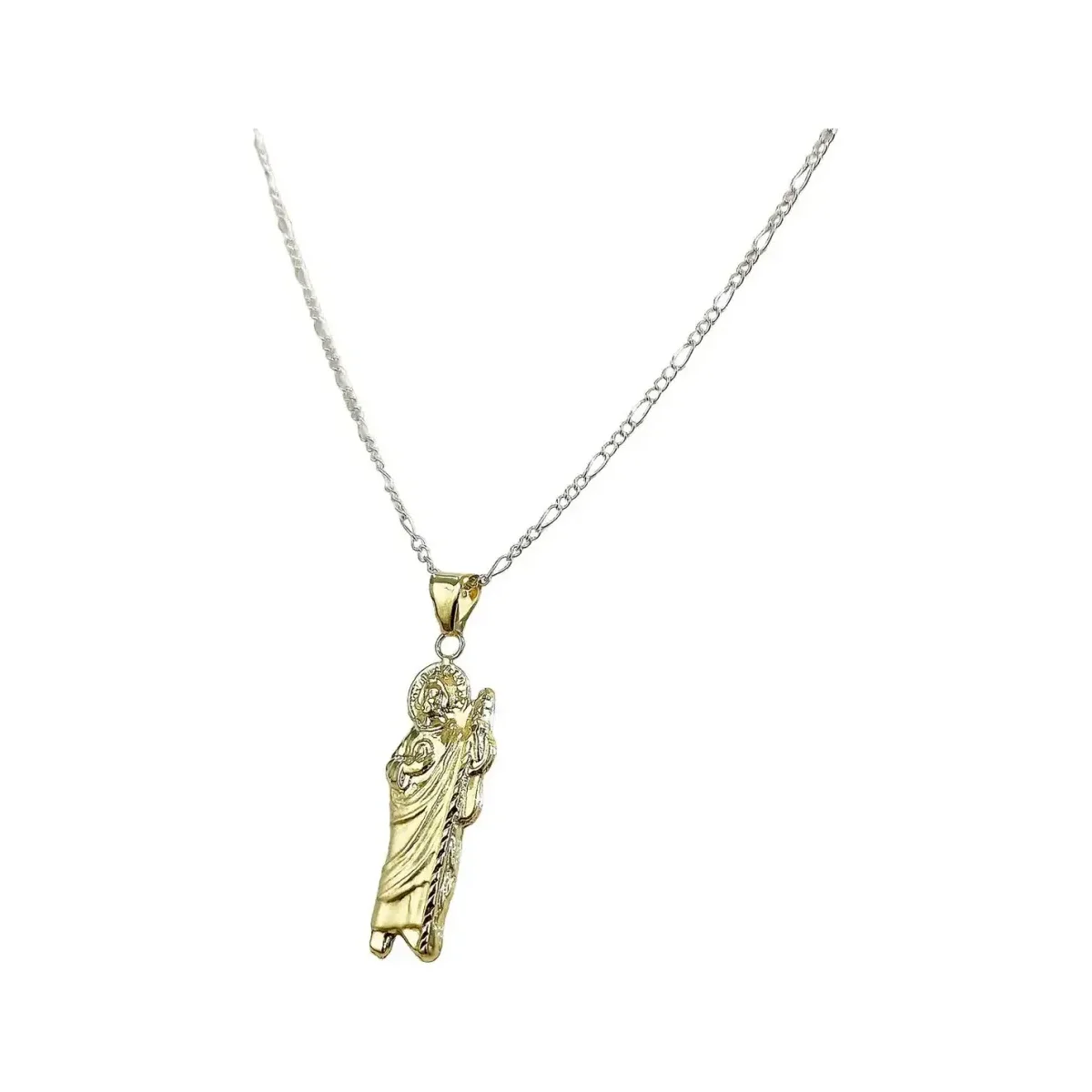 Dije Medalla San Judas Tadeo Oro 10k Troquelado para Collar - Imagen 3