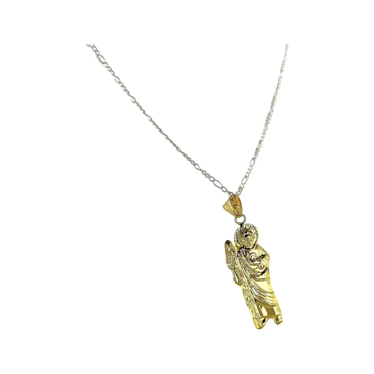 Dije Medalla San Judas Tadeo Oro 10k Troquelado para Collar - Imagen 4