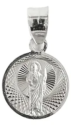 Dije Medalla San Judas Tadeo Plata .925 Acabado Diamantado Modelo 1336 - Imagen 1