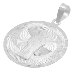 Dije Medalla San Judas Tadeo Plata 925 Acabado Diamantado Modelo 2190 - Imagen 3