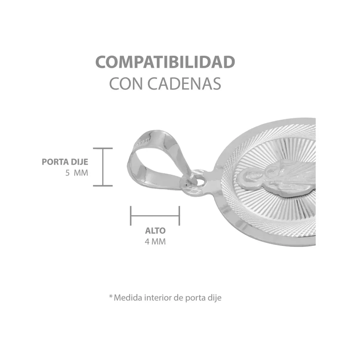 Dije Medalla San Judas Tadeo Plata 925 Acabado Diamantado Modelo 2190 - Imagen 7