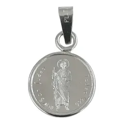 Dije Medalla San Judas Tadeo Plata 999 Acabado Pulido Diseño Religioso - Imagen 1