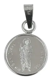 Dije Medalla San Judas Tadeo Plata 999 Acabado Pulido Diseño Religioso - Imagen 1