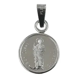 Dije Medalla San Judas Tadeo Plata 999 Acabado Pulido Diseño Religioso - Imagen 3