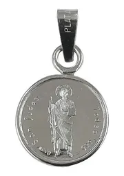 Dije Medalla San Judas Tadeo Plata 999 Acabado Pulido Diseño Religioso - Imagen 3