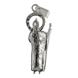 Dije Medalla San Judas Tadeo Plata 925 Artesanal Liso - Imagen 2