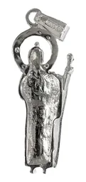 Dije Medalla San Judas Tadeo Plata 925 Artesanal Liso - Imagen 2